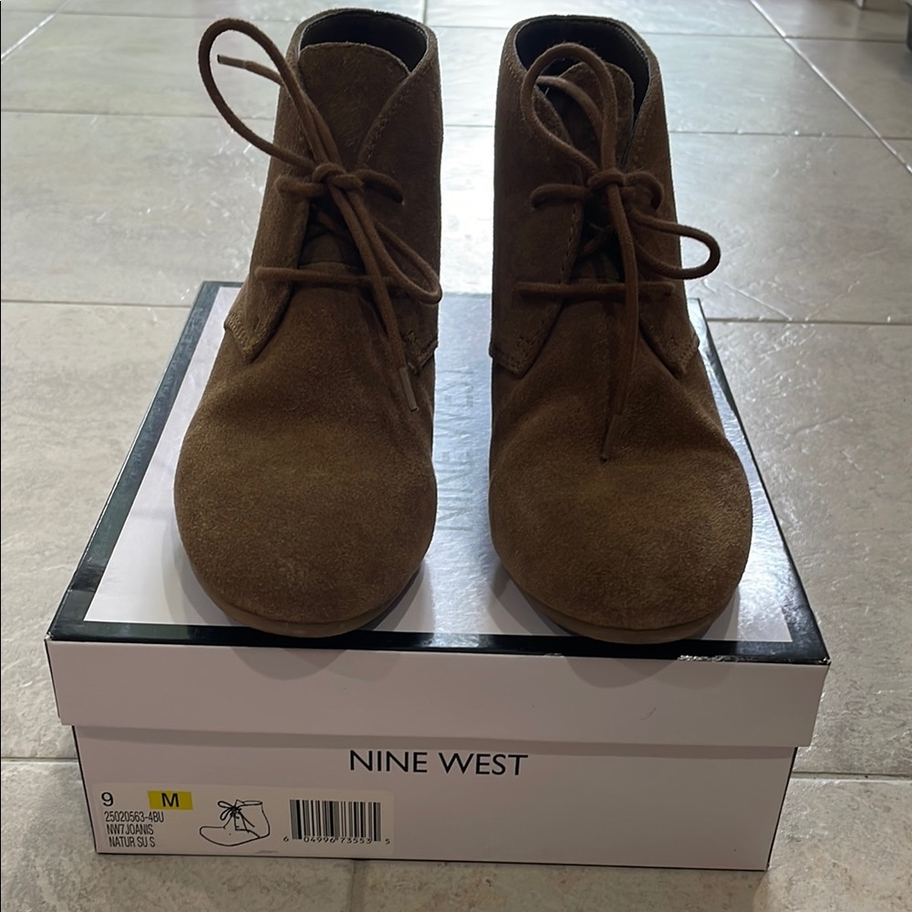 Nine West Brown Ankle Boots